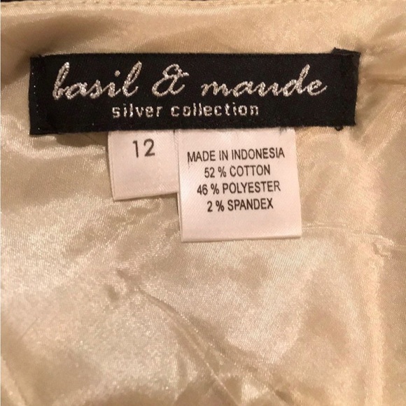 Basil & Maude embroidered A-line cotton skirt. - Picture 4 of 4